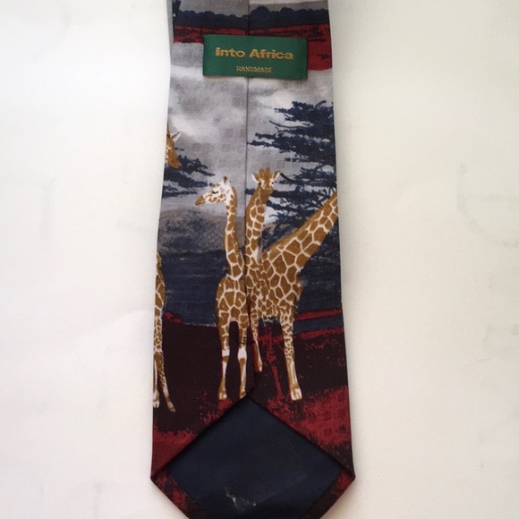 Handmade African Scene Tie - Picture 2 of 2